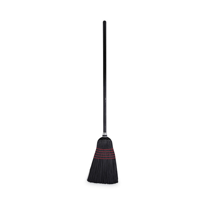 Boardwalk Flagged Tip Poly Bristle Janitor Brooms, 10 x 58.5, Wood Handle, Natural/Black, 12/Carton