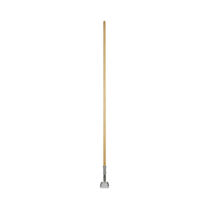 Boardwalk Clip-On Dust Mop Handle, Lacquered Wood, Swivel Head, 1" dia x 60", Natural