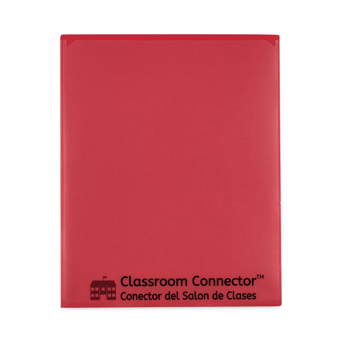C-Line Classroom Connector Folders, 11 x 8.5, Red, 25/Box