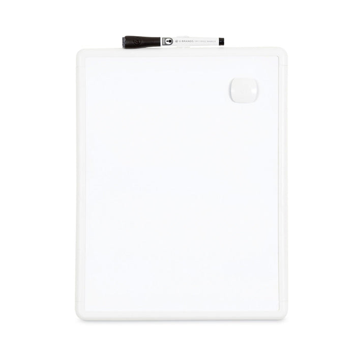U Brands Magnetic Dry Erase Board with Plastic Frame, 14.66 x 11, White Surface and Frame