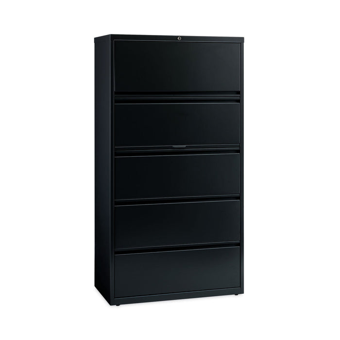 Hirsh Industries Lateral File Cabinet, 5 Letter/Legal/A4-Size File Drawers, Black, 30 x 18.62 x 67.62