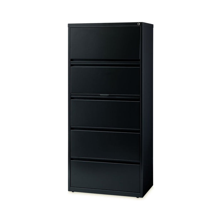 Hirsh Industries Lateral File Cabinet, 5 Letter/Legal/A4-Size File Drawers, Black, 30 x 18.62 x 67.62