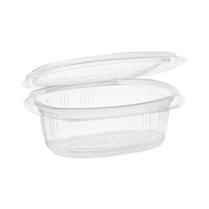 Pactiv Evergreen EarthChoice Recycled PET Hinged Container, 16 oz, 4.92 x 5.87 x 2.48, Clear, Plastic, 200/Carton