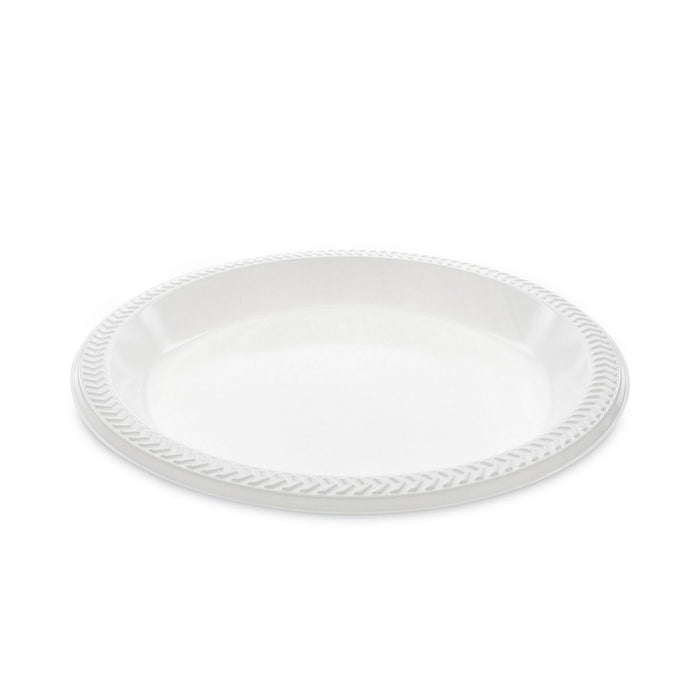 Pactiv Evergreen Meadoware Impact Plastic Dinnerware, Plate, 10.25" dia, White, 500/Carton