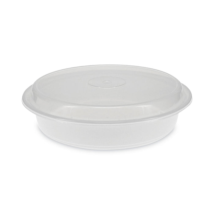 Pactiv Evergreen Newspring VERSAtainer Microwavable Containers, 48 oz, 9 x 9 x 2.38, White/Clear, Plastic, 150/Carton