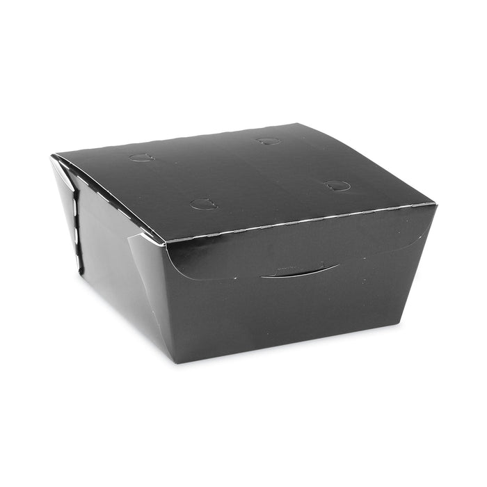 Pactiv Evergreen EarthChoice OneBox Paper Box, 37 oz, 4.5 x 4.5 x 2.5, Black, 312/Carton