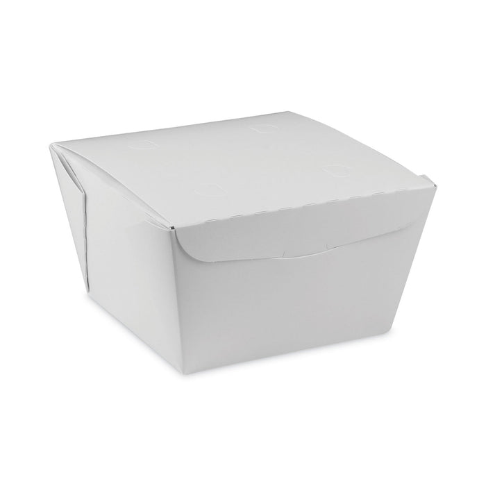 Pactiv Evergreen EarthChoice OneBox Paper Box, 37 oz, 4.5 x 4.5 x 2.5, White, 312/Carton