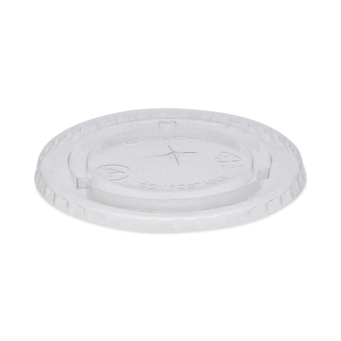 Pactiv Evergreen EarthChoice Compostable Cold Cup Lid with Straw Slot for A Cups, Fits 7, 9, 20 oz A Cups, 1,020/Carton