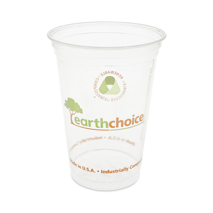 Pactiv Evergreen EarthChoice Compostable Cold Cup, 20 oz, Clear/Printed, 600/Carton