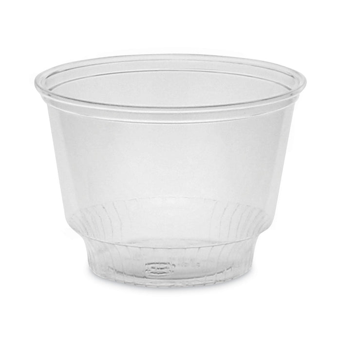 Pactiv Evergreen EarthChoice Recycled Clear Plastic Sundae Dish, 8 oz, 4" dia x 3"h, Clear, 60/Bag, 15 Bags/Carton