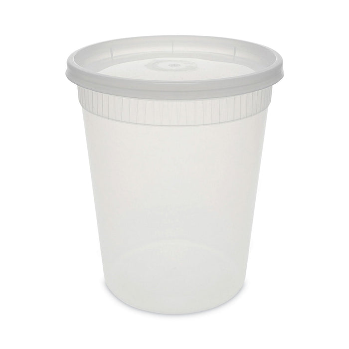 Pactiv Evergreen Newspring DELItainer Microwavable Container, 32 oz, 4 .55 Diameter x 5.55 h, Clear, Plastic, 240/Carton