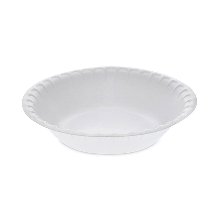 Pactiv Evergreen Placesetter Satin Non-Laminated Foam Dinnerware, Bowl, 30 oz, 5" dia, White, 450/Carton