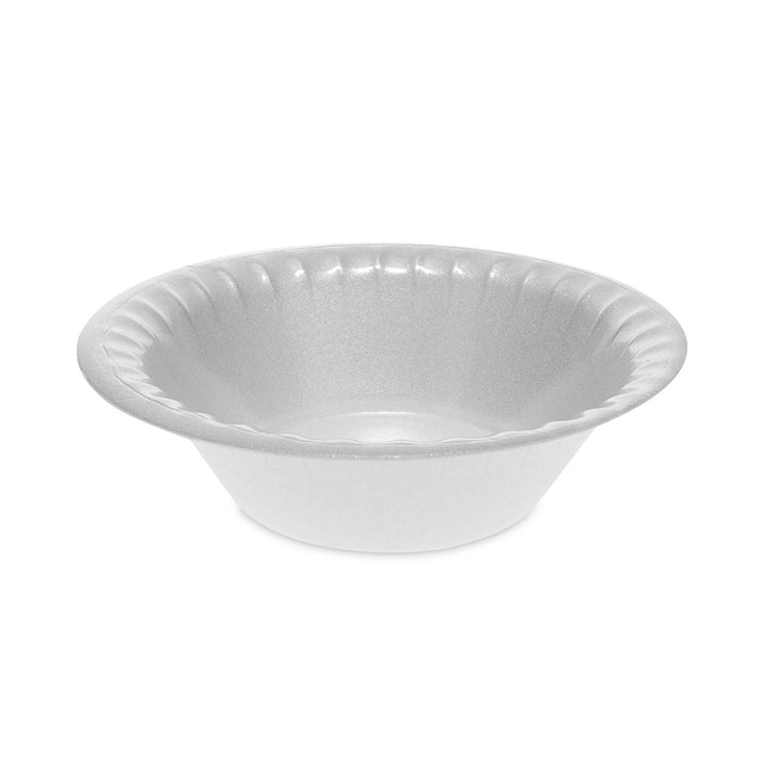 Pactiv Evergreen Placesetter Deluxe Laminated Foam Dinnerware, Bowl, 12 oz, 6" dia, White, 1,000/Carton