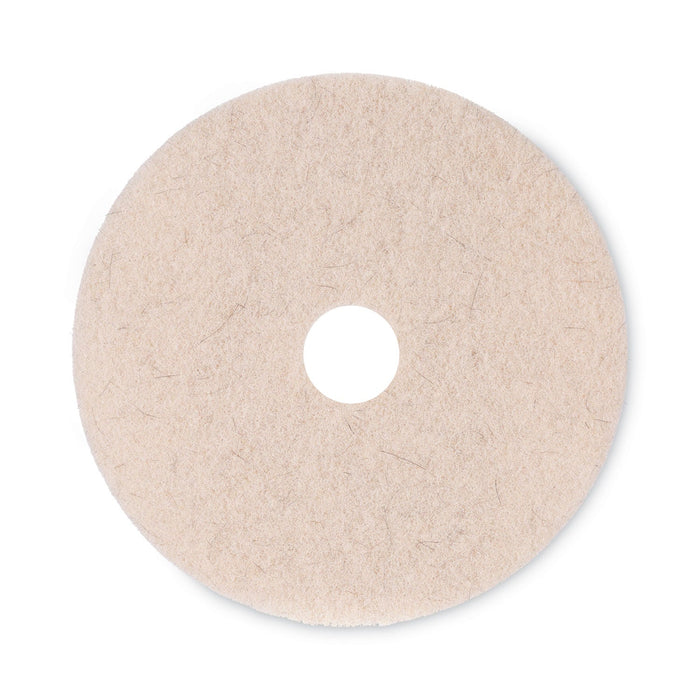 Boardwalk Natural Hog Hair Burnishing Floor Pads, 20" Diameter, Tan, 5/Carton