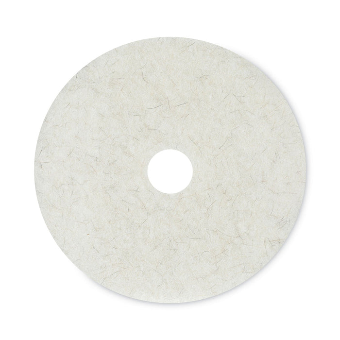 Boardwalk Natural Burnishing Floor Pads, 20" Diameter, White, 5/Carton