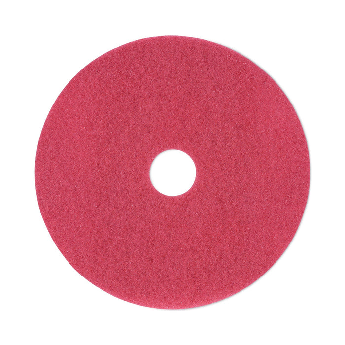 Boardwalk Buffing Floor Pads, 19" Diameter, Red, 5/Carton