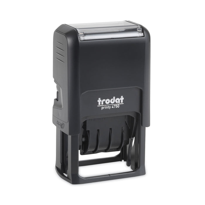 Trodat Printy Economy 5-in-1 Date Stamp, Self-Inking, 1.63" x 1", Blue/Red