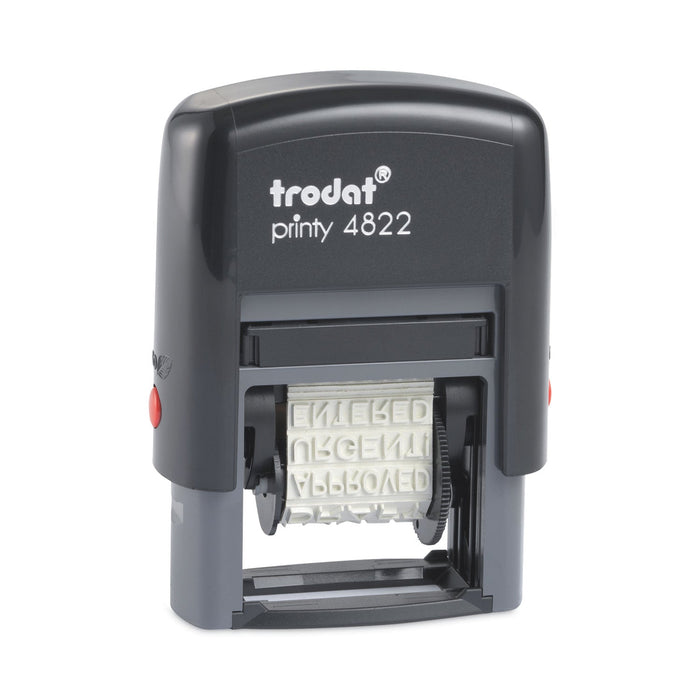 Trodat Printy Self-Inking Stamp, 12 Selectable Messages, 1.25" x 0.38", Red