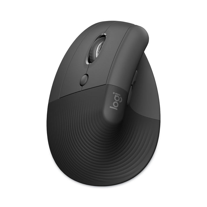 Logitech Lift Vertical Ergonomic Mouse, 2.4 GHz Frequency/32 ft Wireless Range, Left Hand Use, Graphite