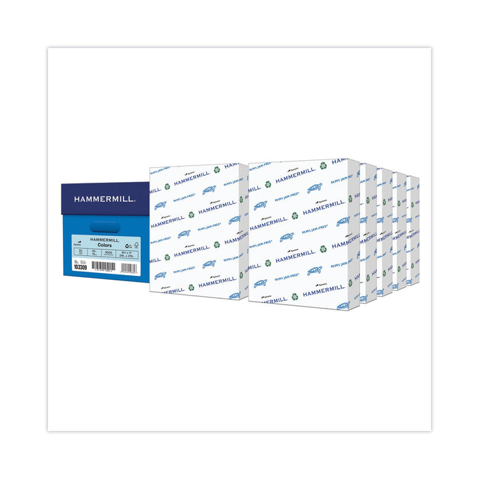 Hammermill Colors Print Paper, 20 lb Bond Weight, 8.5 x 11, Blue, 500 Sheets/Ream, 10 Reams/Carton