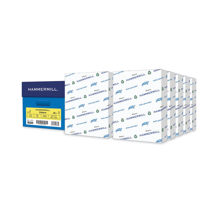 Hammermill Colors Print Paper, 20 lb Bond Weight, 8.5 x 11, Canary, 500 Sheets/Ream, 10 Reams/Carton