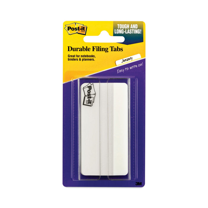 Post-it Solid Color Tabs, 1/3-Cut, White, 3" Wide, 50/Pack