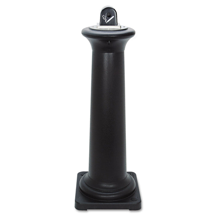 Rubbermaid GroundsKeeper Tuscan Receptacle, 22.05 gal, 13 dia x 38.38h, Black