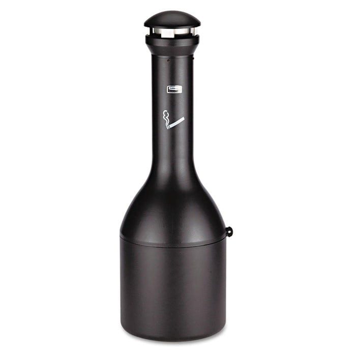 Rubbermaid Infinity Traditional Smoking Receptacle, 4.1 gal, 13 dia x 39h High, Black