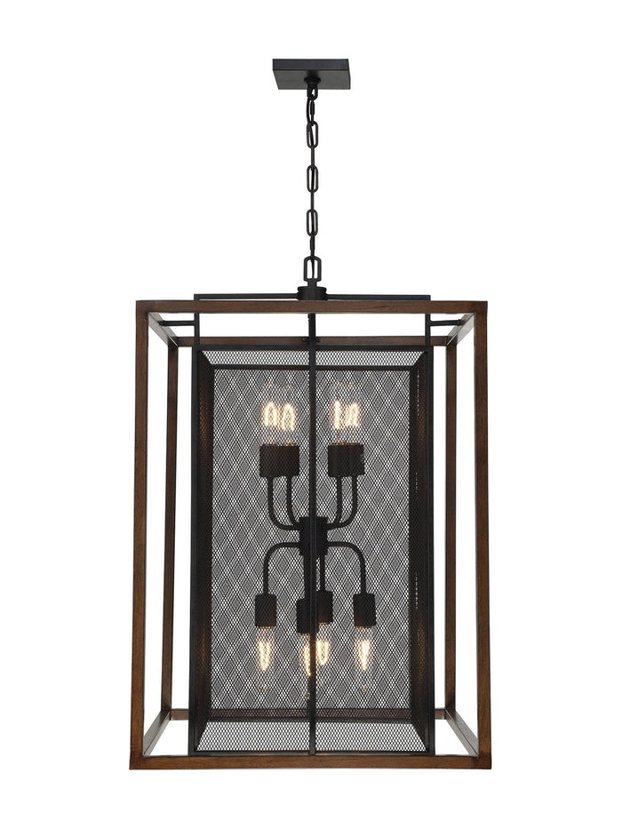 Varaluz Rio Lobo 8 Light Pendant, Dark Oak/Black - 285P08DOBL by Vanessa Jane