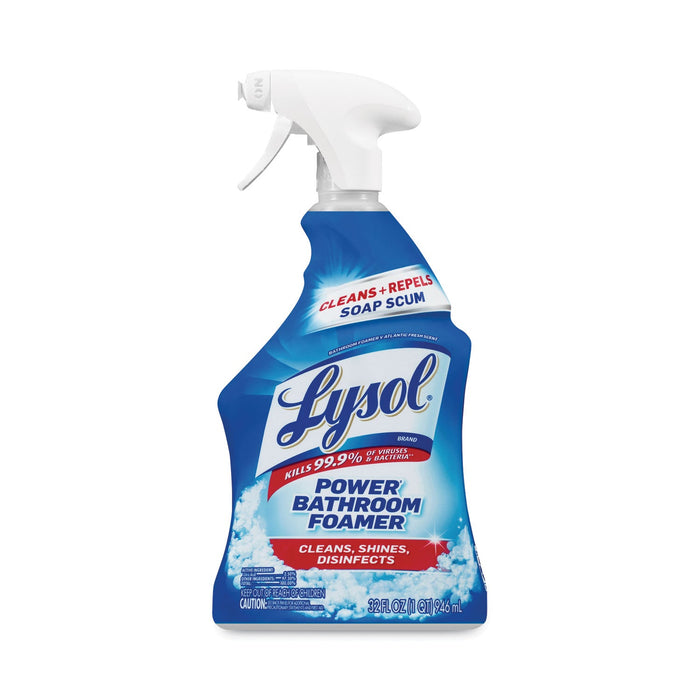 LYSOL Disinfectant Power Bathroom Foamer, Liquid, Atlantic Fresh, 32 oz Spray Bottle, 12/Carton