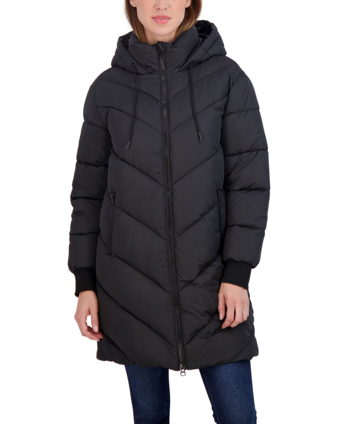 Sebby Juniors 3/4 Puffer Jacket with Hood - Black, XL by Vanessa Jane