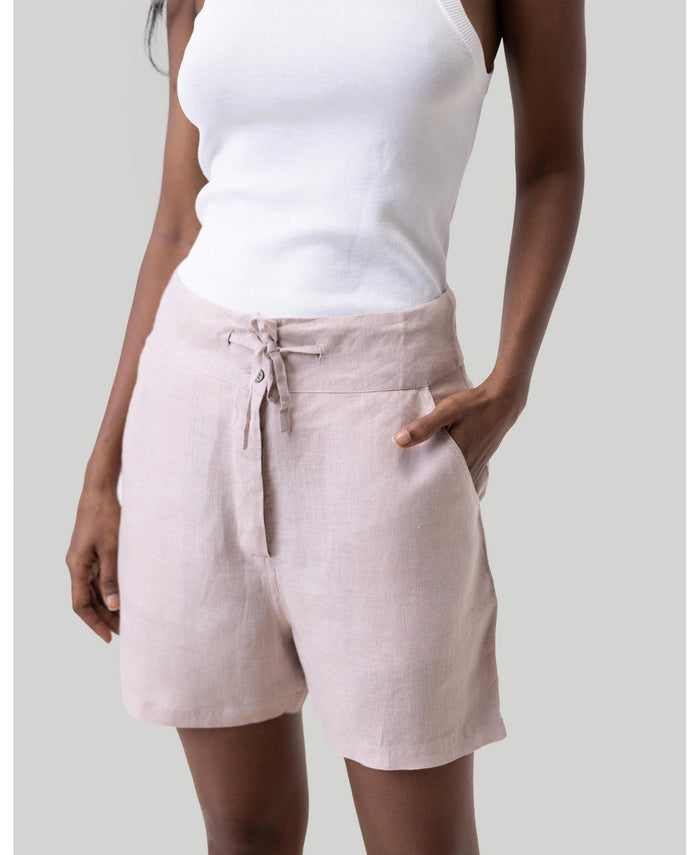 Reistor Womens Drawstring Shorts - Dusty Pink, Medium by Vanessa Jane