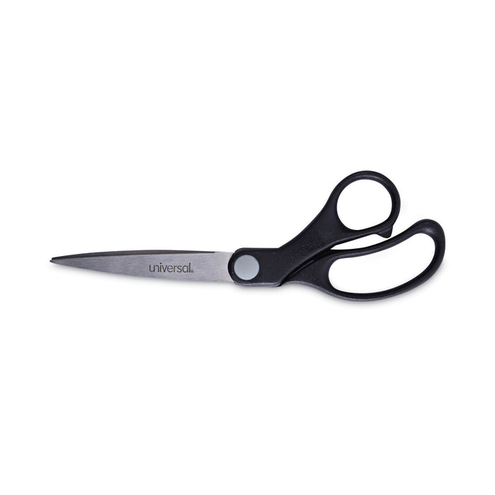 Universal Stainless Steel Office Scissors, 8.5" Long, 3.75" Cut Length, Black Offset Handle