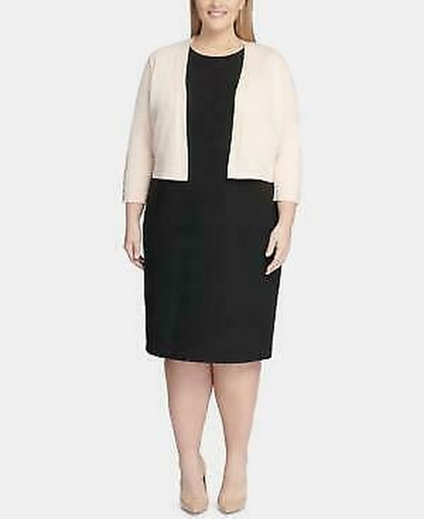 Tommy Hilfiger Women's 3/4 Sleeve Open Cardigan Sweater, Pink ,Size 3X by Vanessa Jane