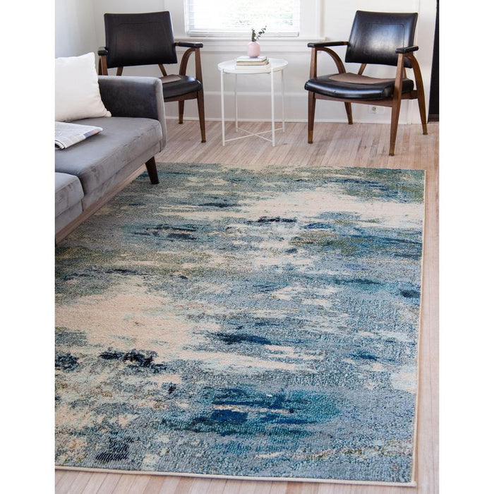 Unique Loom Chromatic Avalon Light Blue Area Rug Rectangle, 90 x 120 by Vanessa Jane