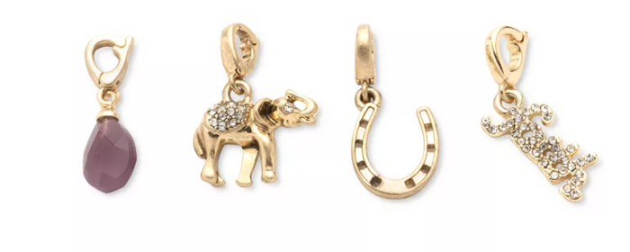 Lonna & Lilly Gold-Tone 4-PC. Set Pave & Stone Luck-Motif Charms – Multi by Vanessa Jane