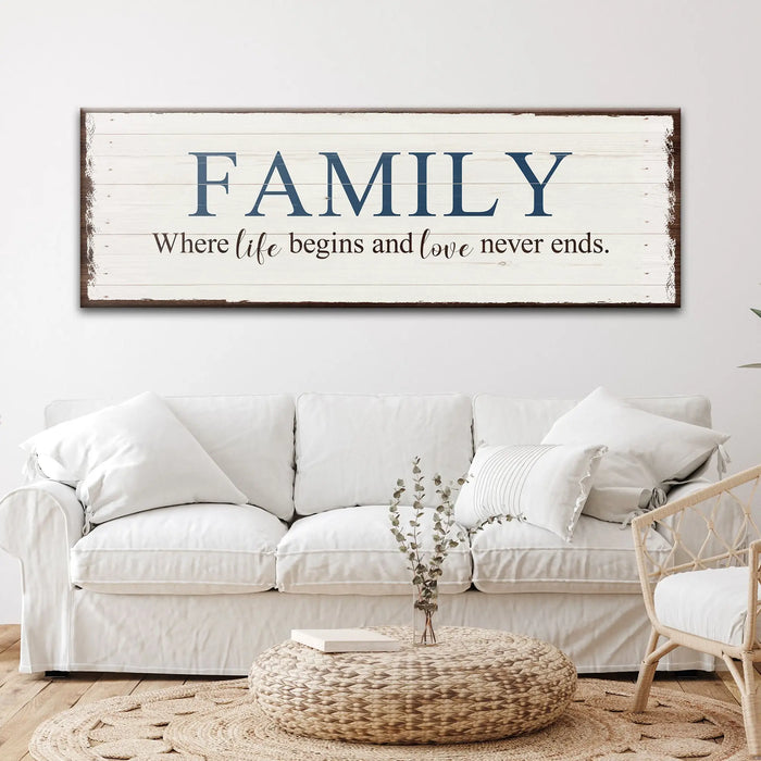 8 Powerful Words Family Sign II by Tailored Canvases