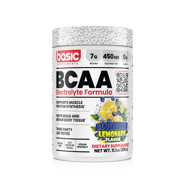 Basic Supplements BCAA Electrolyte Formula, Blueberry Lemonade, 30 Servings
