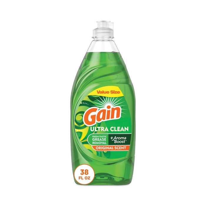 Gain Dishwashing Liquid, Gain Original, 38 oz Bottle, 8/Carton