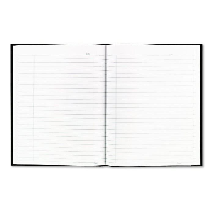 Blueline Business Notebook with Self-Adhesive Labels, 1 Subject, Medium/College Rule, Black Cover, 9.25 x 7.25, 192 Sheets