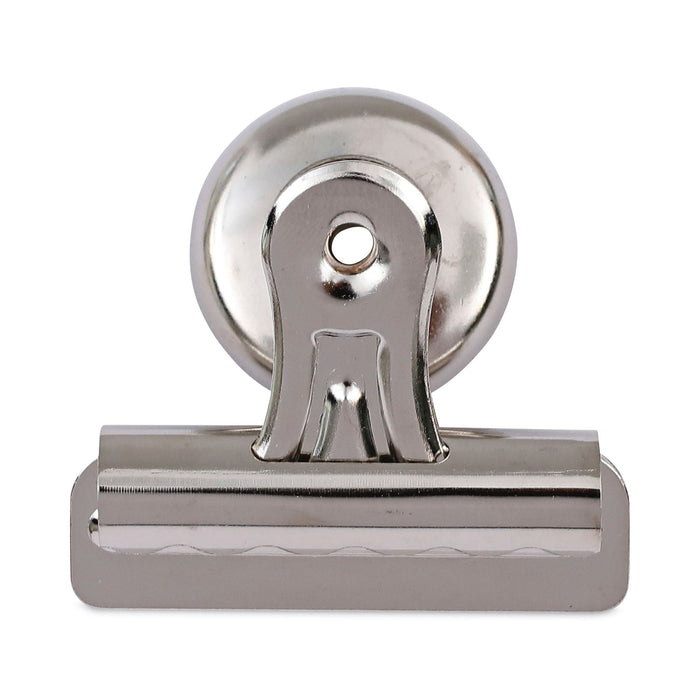 Universal Bulldog Magnetic Clips, Medium, Nickel, 12/Pack