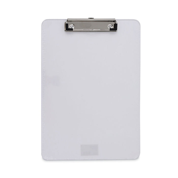 Universal Plastic Clipboard with Low Profile Clip, 0.5" Clip Capacity, Holds 8.5 x 11 Sheets, Clear