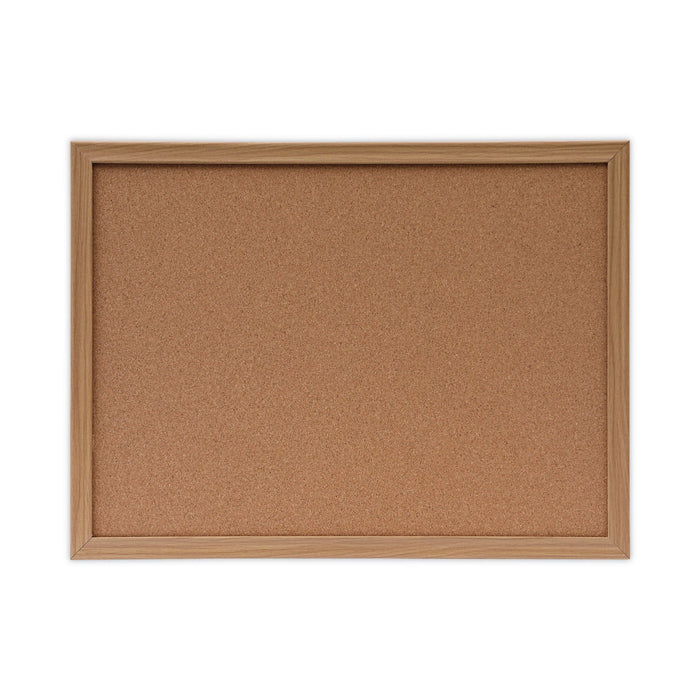 Universal Cork Board with Oak Style Frame, 24 x 18, Natural, Oak-Finished Frame