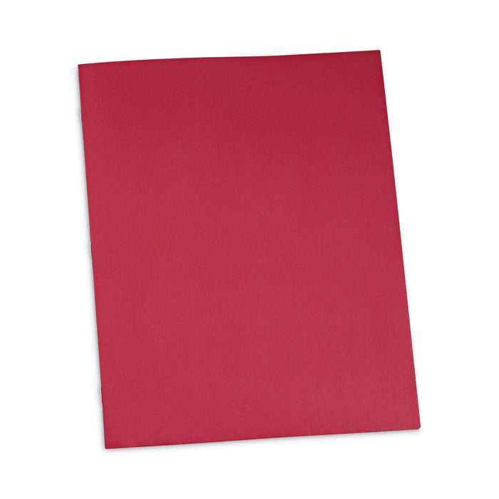 Universal Two-Pocket Portfolios with Tang Fasteners, 0.5" Capacity, 11 x 8.5, Red, 25/Box