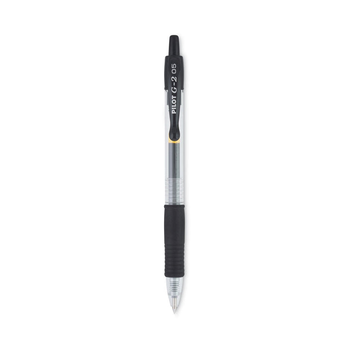Pilot G2 Premium Gel Pen, Retractable, Extra-Fine 0.5 mm, Black Ink, Smoke Barrel, Dozen