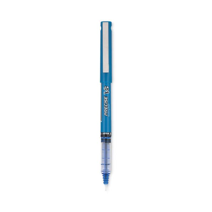 Pilot Precise V5 Roller Ball Pen, Stick, Extra-Fine 0.5 mm, Blue Ink, Blue Barrel, Dozen