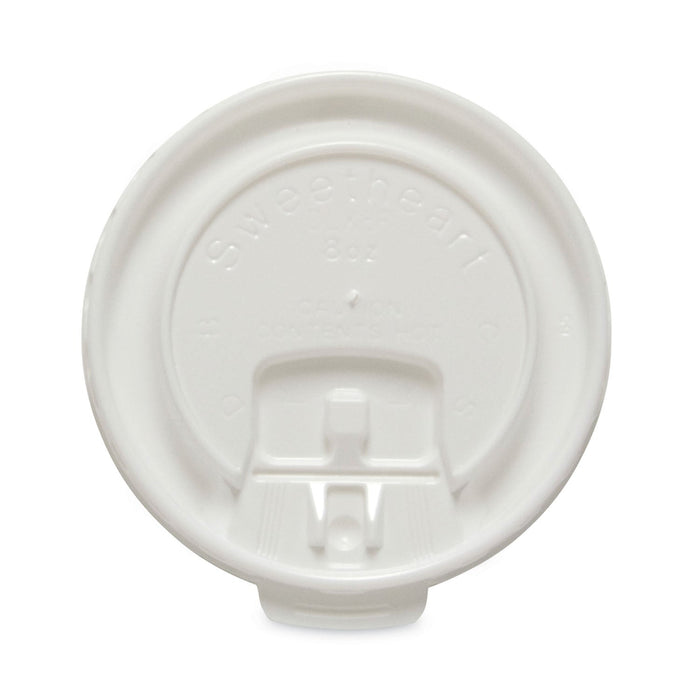 Dart Lift Back and Lock Tab Cup Lids for Foam Cups, Fits 8 oz Cups, White, 2,000/Carton