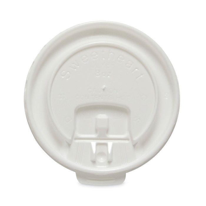 Dart Lift Back and Lock Tab Cup Lids for Foam Cups, Fits 8 oz Trophy Cups, White, 100/Pack
