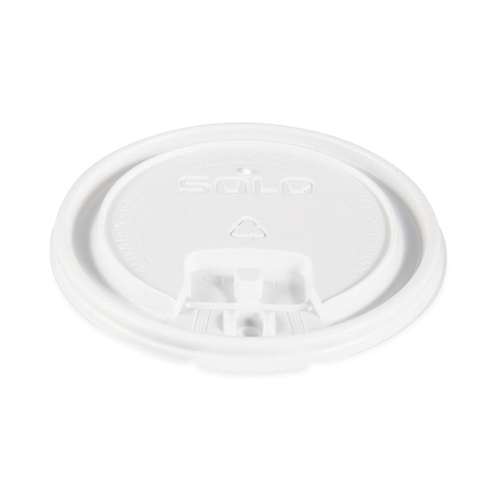 Dart Lift Back and Lock Tab Cup Lids, Fits 10 oz to 24 oz Cups, White, 100/Sleeve, 10 Sleeves/Carton