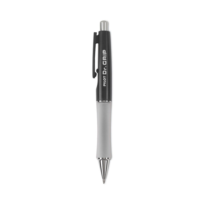 Pilot Dr. Grip Ballpoint Pen, Retractable, Medium 1 mm, Black Ink, Black Barrel